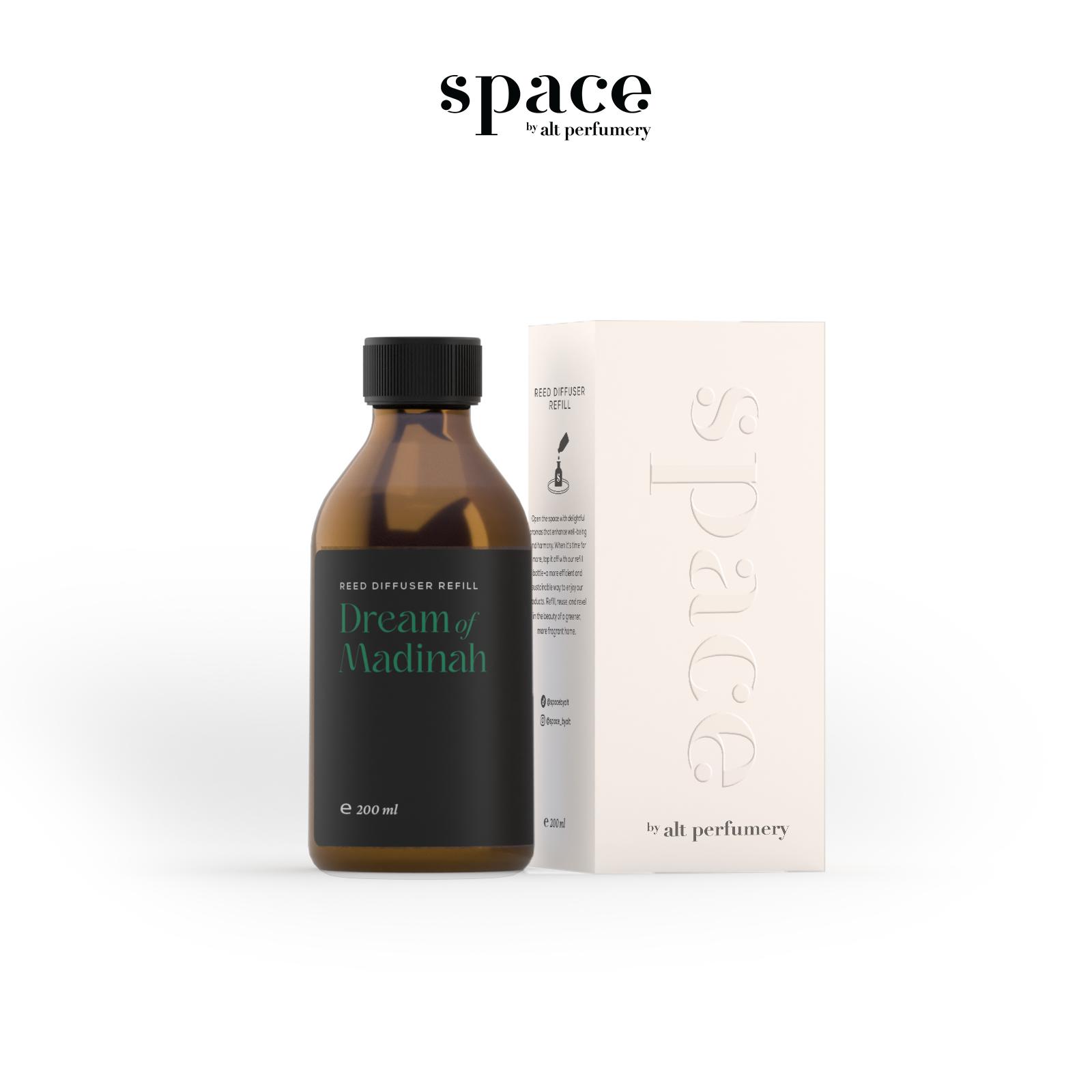 REFILL Reed Diffuser Space By Alt 200ML - Perfect Gift Hampers Pengharum Ruangan | Room Fragrance Perfume - Dream Of Madinah